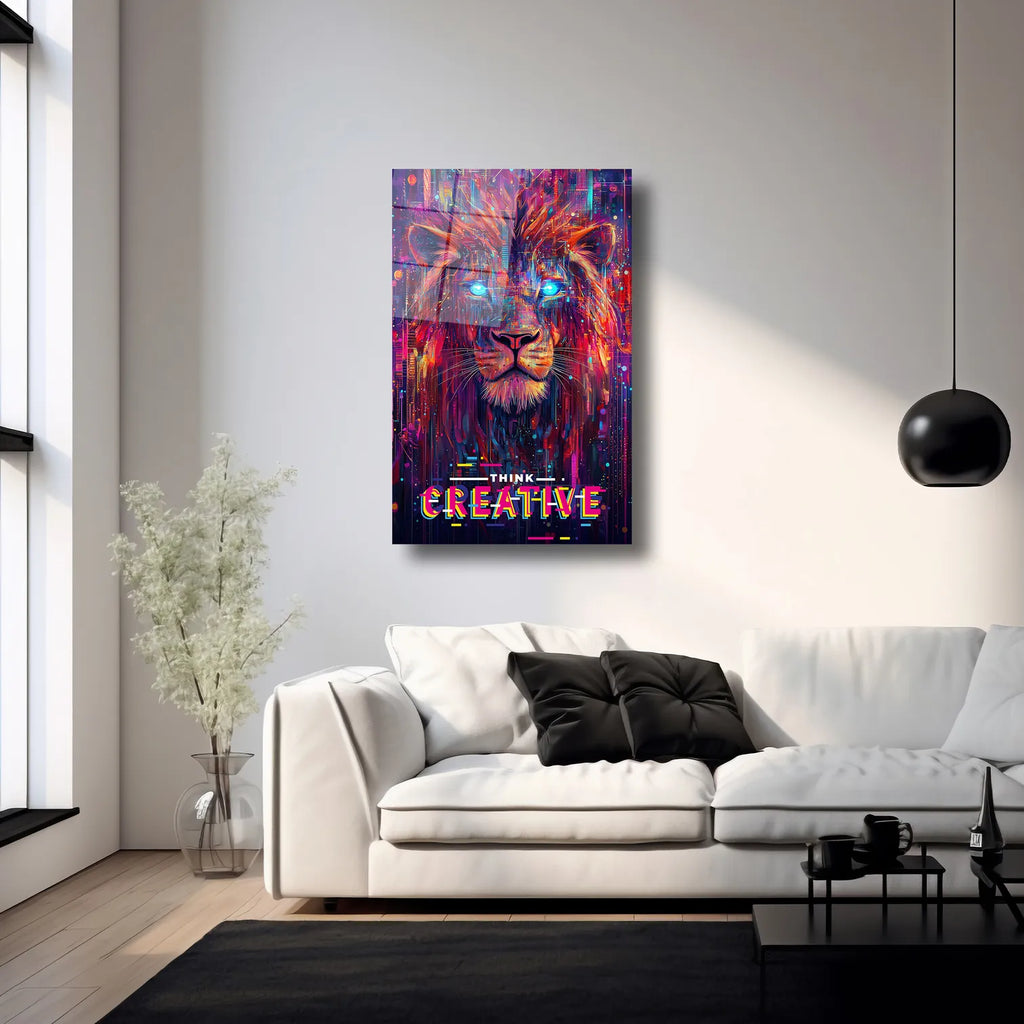 THINK CREATIVE ASLAN ILLUSTRATION ART - CAM TABLO - DEG0250