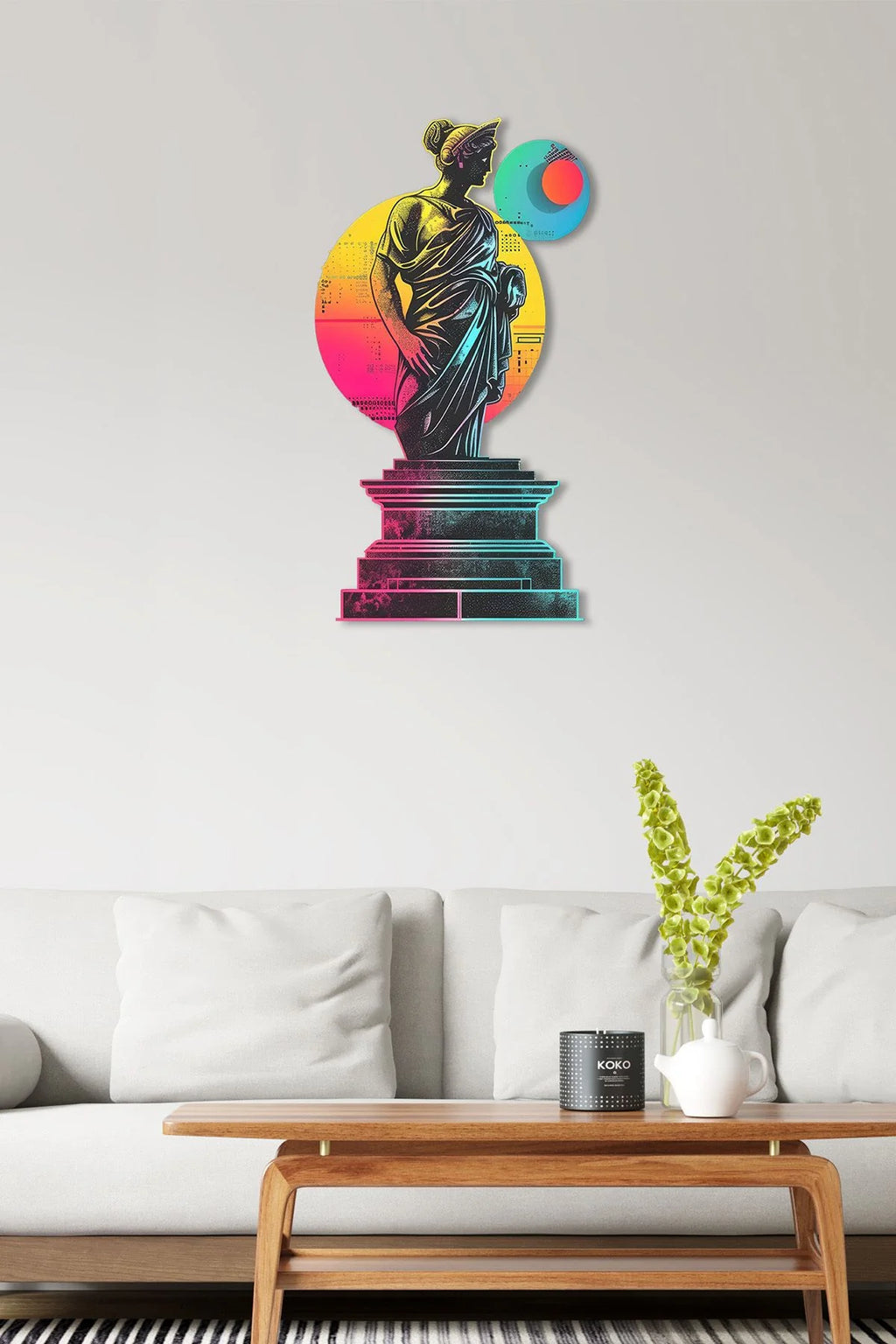 Renkli Afrodit Temalı Dekoratif Metal Tablo - Modern Duvar Dekoru