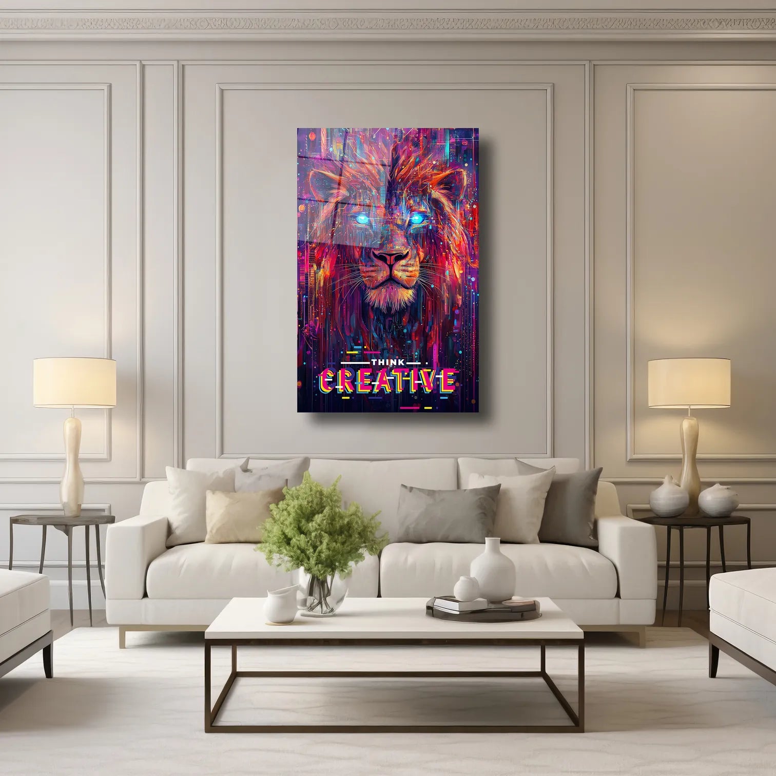 THINK CREATIVE ASLAN ILLUSTRATION ART - CAM TABLO - DEG0250