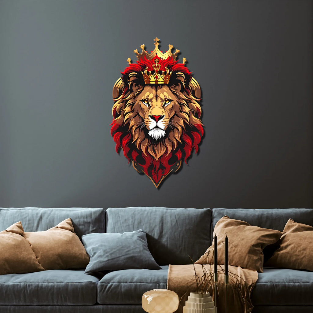 King Lion Renkli Metal Tablo