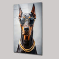 ALTIN ZİNCİRLİ DOBERMAN - CAM TABLO - DEG0134