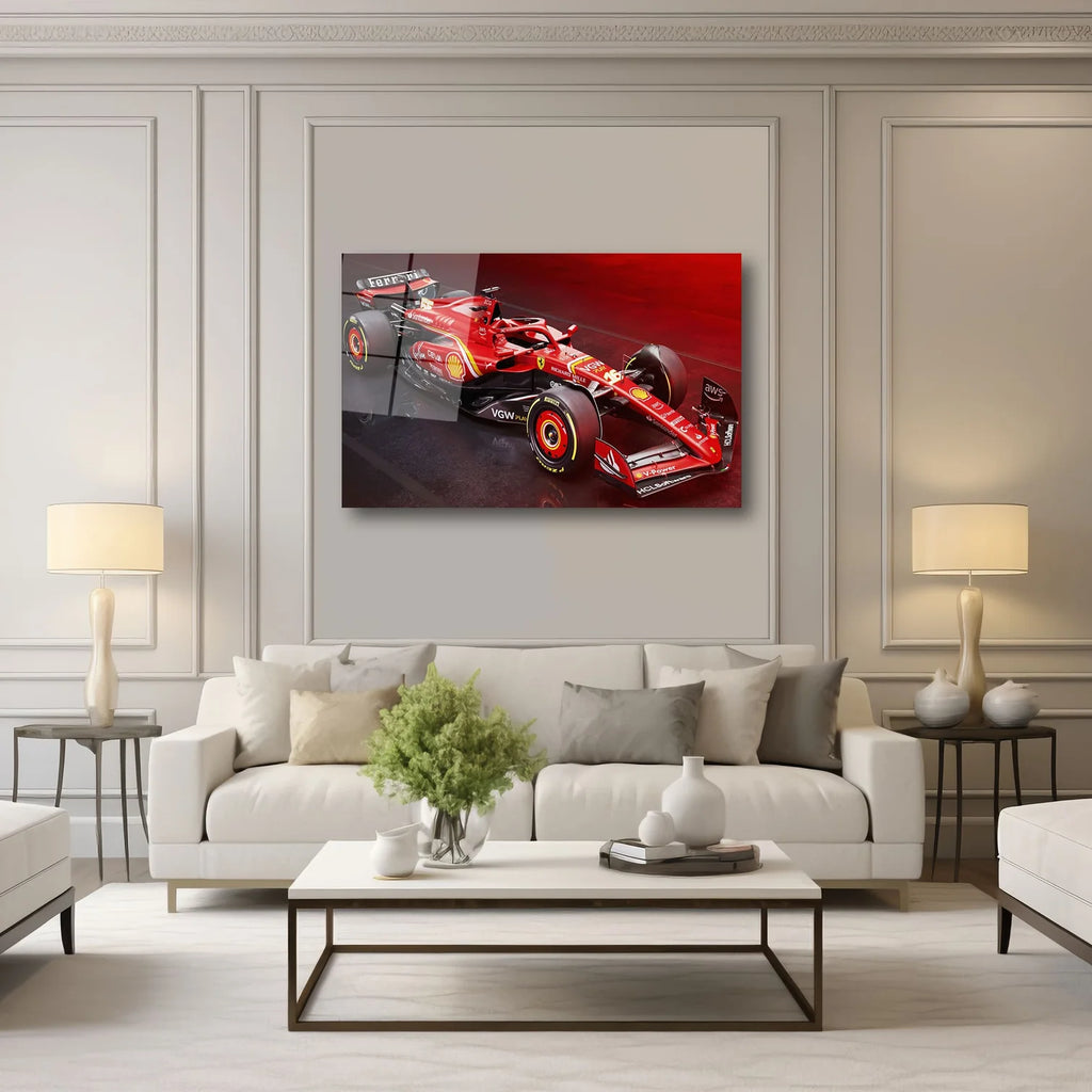 FERRARI F1 NO 16 CHARLES LECLERC MODERN YARIŞ ARABASI YATAY CAM TABLO - DEG0329