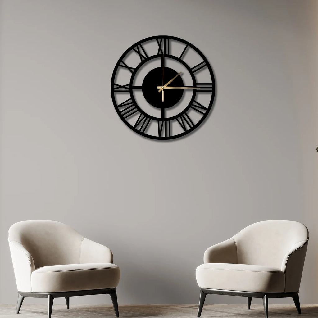 VİNTAGE ROMA RAKAMLI METAL DUVAR SAATİ