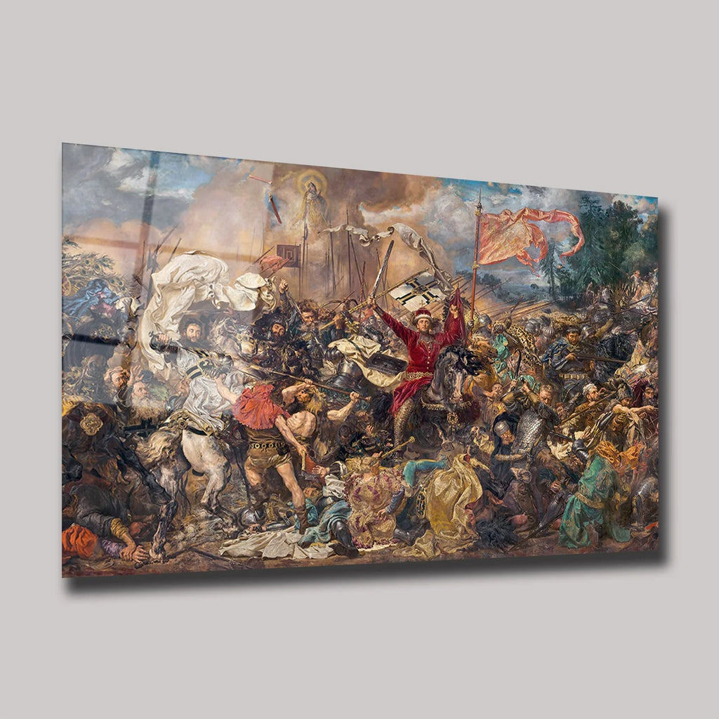 GRUNWALD SAVAŞI JAN MATEJKO TARİHİ MEYDAN MUHAREBESİ YATAY CAM TABLO - DEG0344