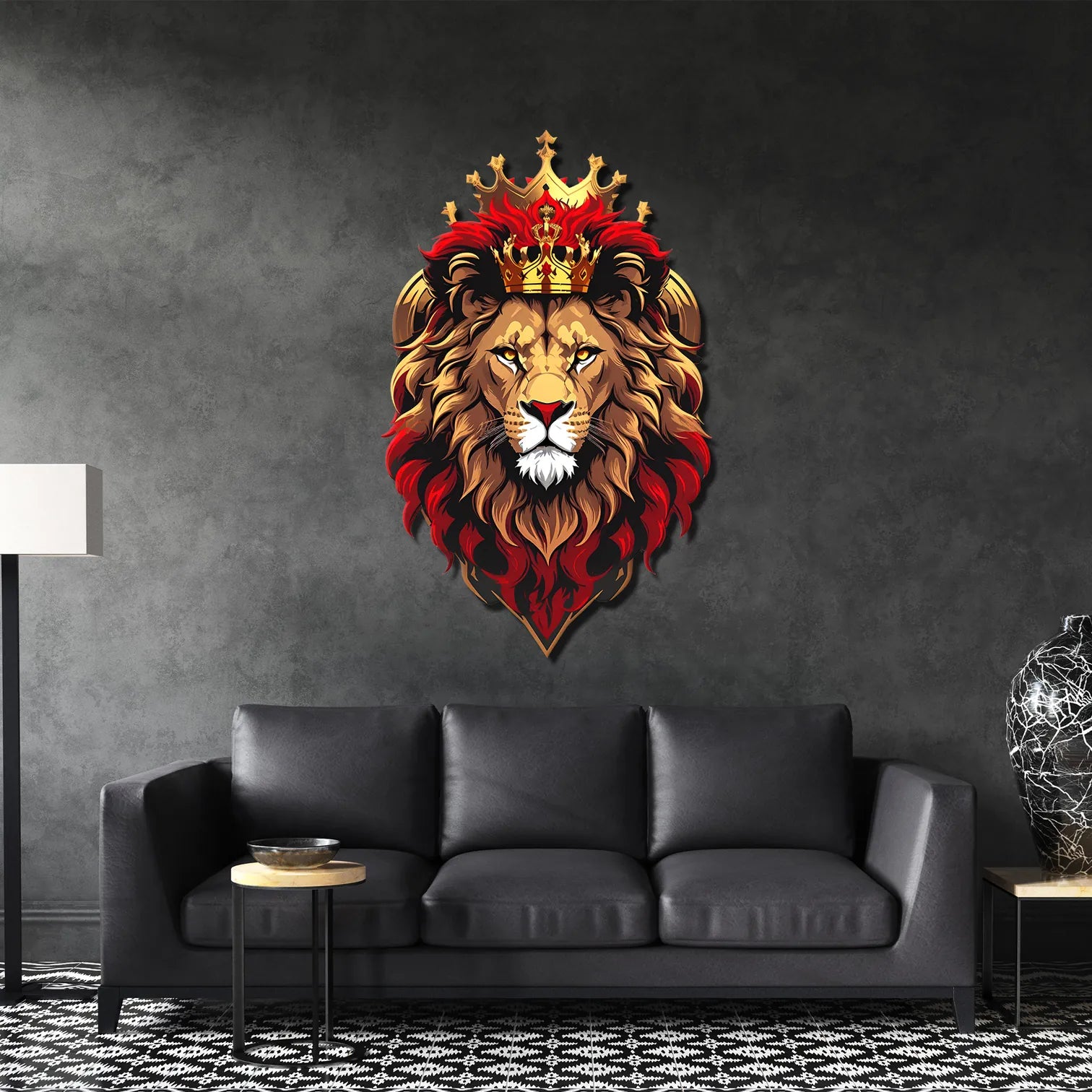 King Lion Renkli Metal Tablo