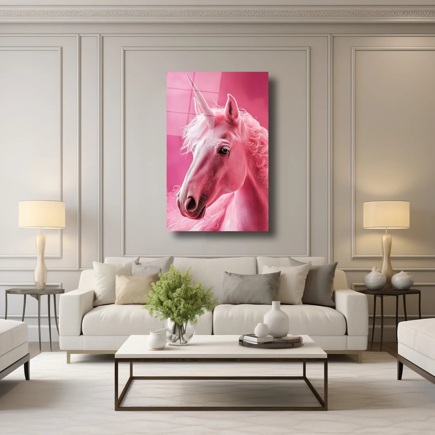 PEMBE UNICORN - CAM TABLO - DEG0212