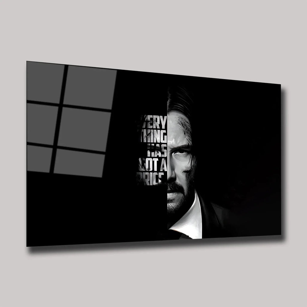 JOHN WICK KEANU REEVES PORTRESİ VE FİLM ALINTISI YATAY CAM TABLO - DEG0330