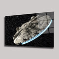 STAR WARS MILLENNIUM FALCON UZAY GEMİSİ VE IŞIK HIZI YATAY CAM TABLO - DEG0360