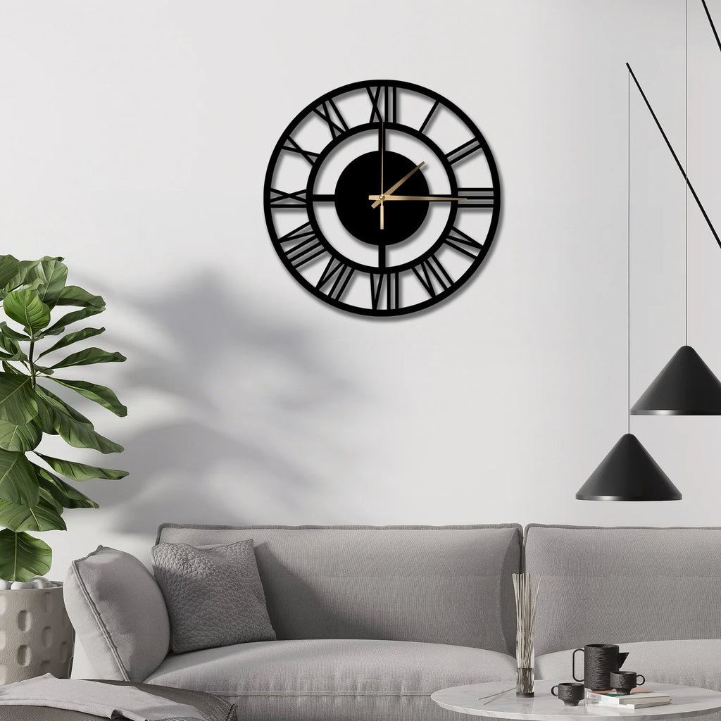 VİNTAGE ROMA RAKAMLI METAL DUVAR SAATİ