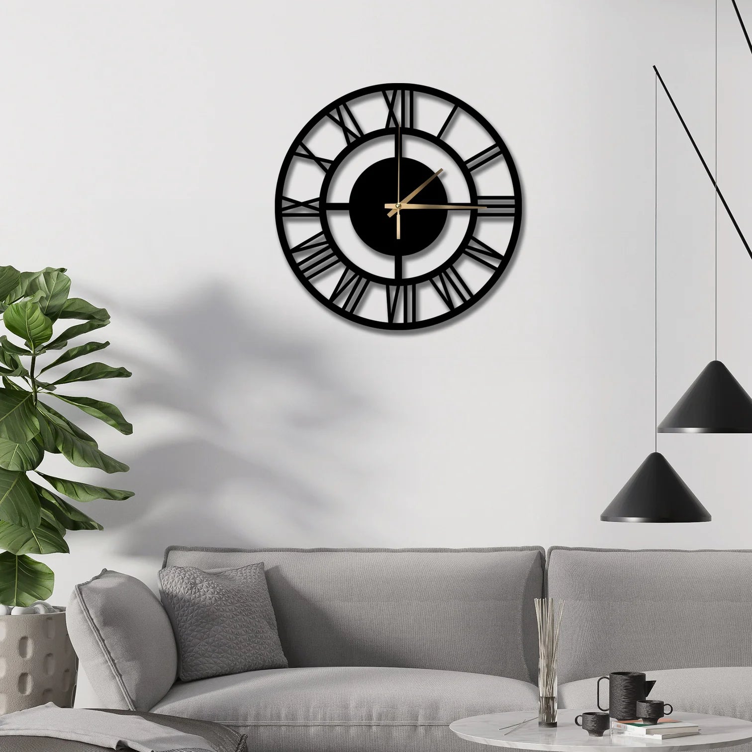 VİNTAGE ROMA RAKAMLI METAL DUVAR SAATİ