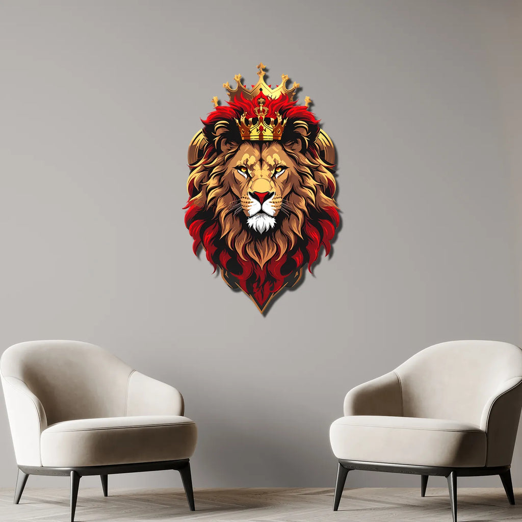 King Lion Renkli Metal Tablo