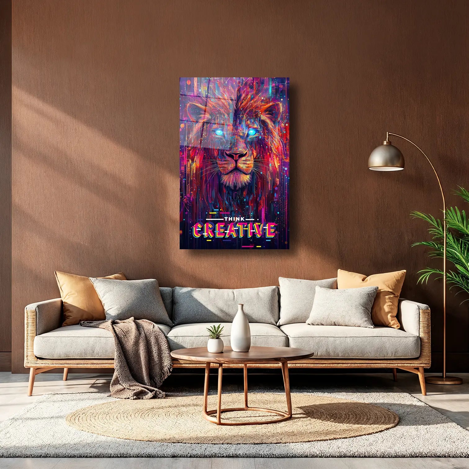 THINK CREATIVE ASLAN ILLUSTRATION ART - CAM TABLO - DEG0250