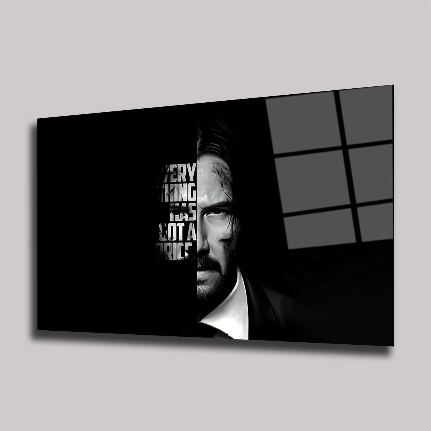 JOHN WICK KEANU REEVES PORTRESİ VE FİLM ALINTISI YATAY CAM TABLO - DEG0330